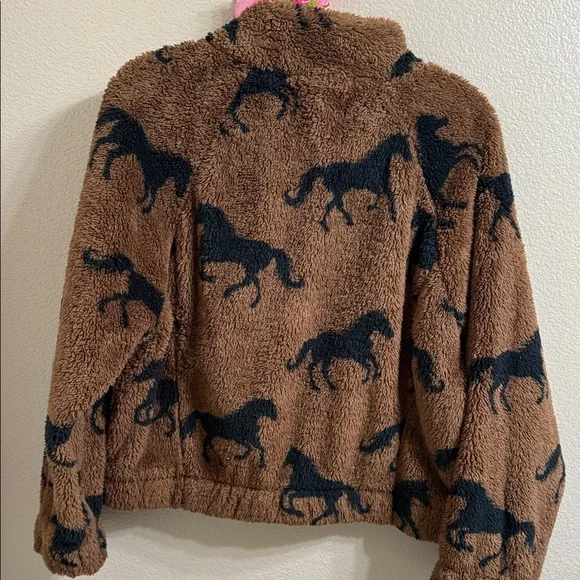 Brown Horse Pattern Women Sweater - Picture 5 of 6